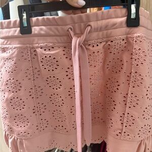 Fenty Puma by Rihanna embroidered edge mini skirt in the bridal rose pink